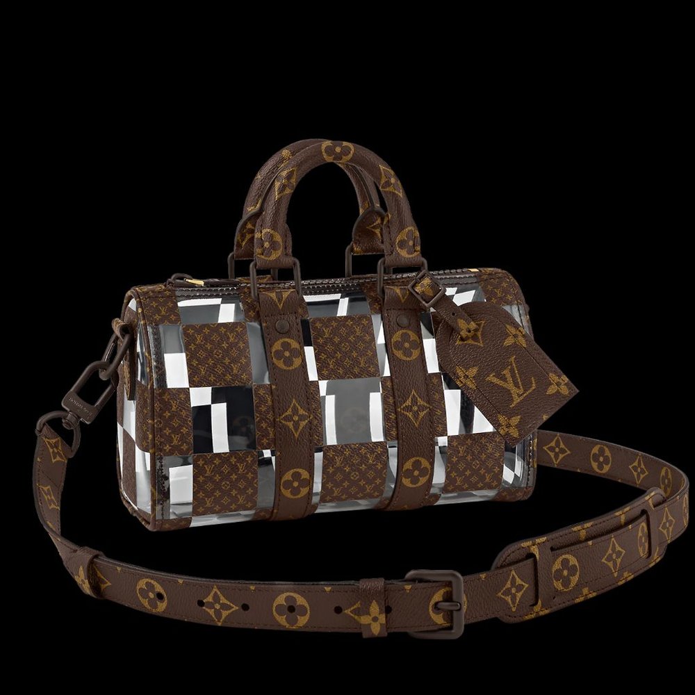 Louis Vuitton Keepall Bandouliere 25 Bag Monogram Chess Coated Canvas - Picture 14 of 16